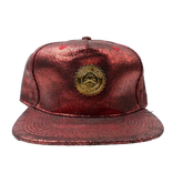 Capital Gains Men's Streetwear Classic Crackled Metallic Red Hat Adjustable Strap Back Cap